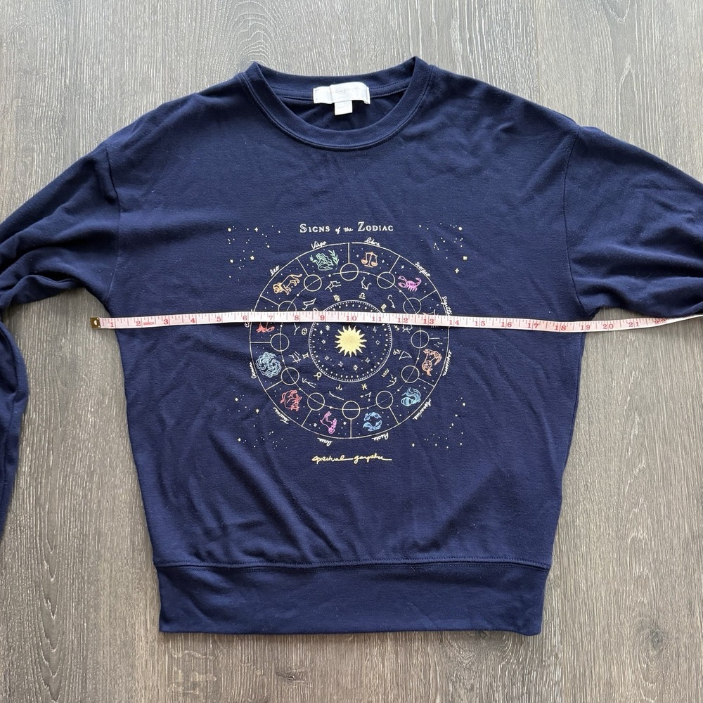 Spiritual Gangster Long Sleeve Cropped Zodiac Astrology Top Small Athleisure - Picture 5 of 10